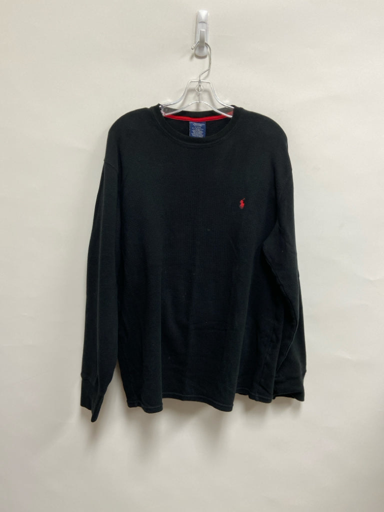 Polo Size XL Black Waffle Men&