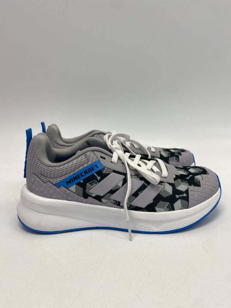 Adidas SIZE 4.5 Gray Black/Blue Minecraft Boy&