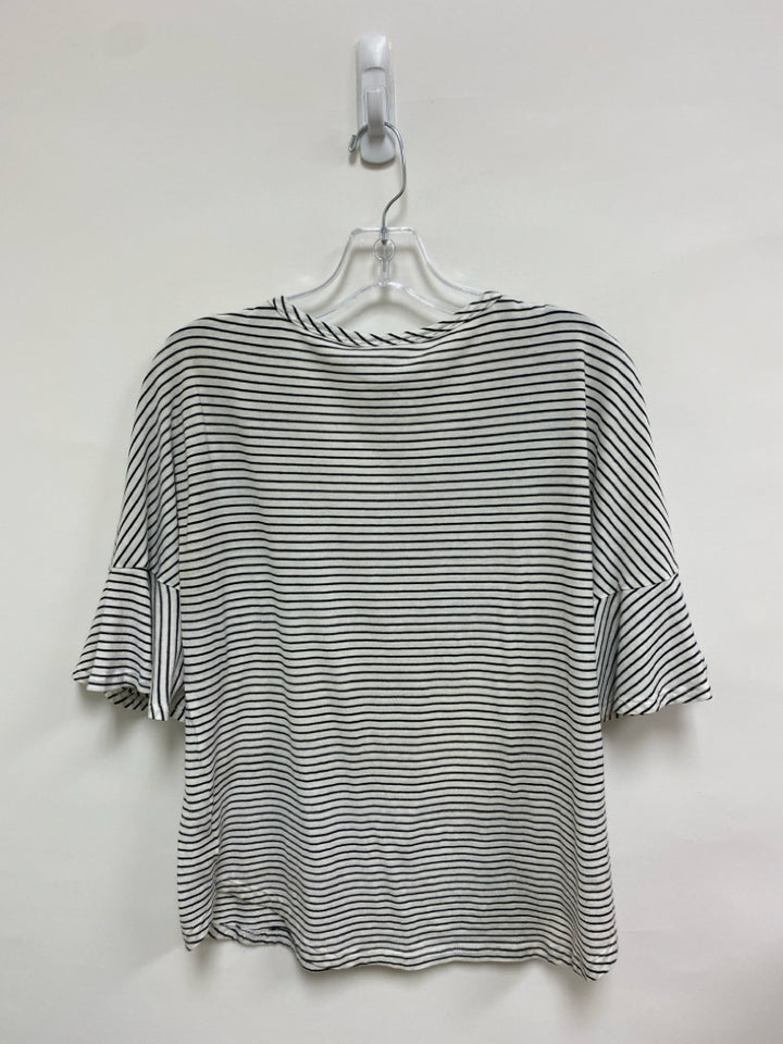 Cabi Size XS White Black Stripes Ladies Top