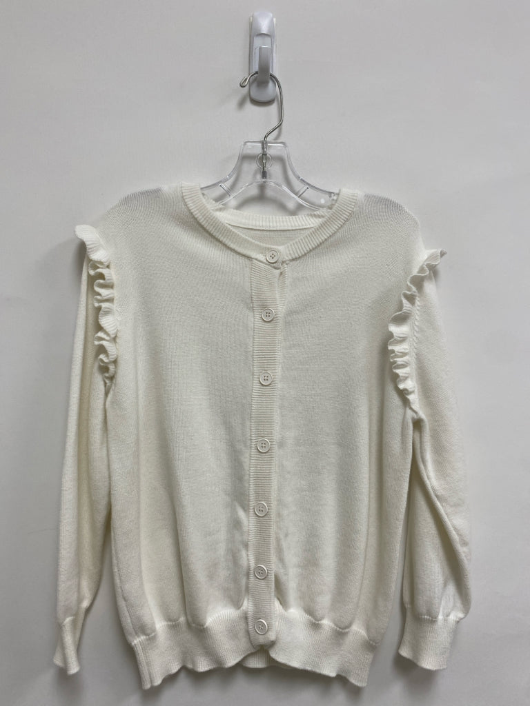 SIZE 6 White Ruffles Cardigan Girl&