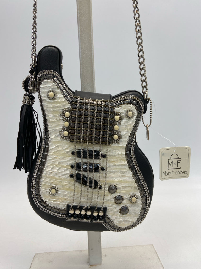 NWT Mary Frances Black Silver Beaded Handbag