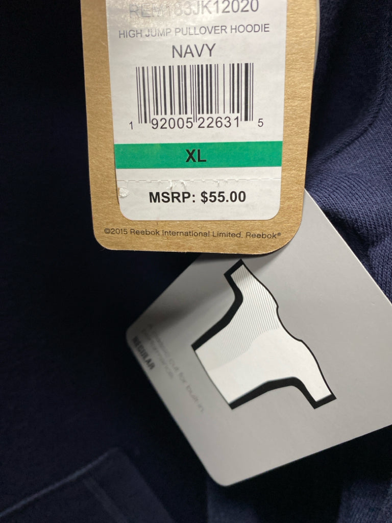 NWT Reebok Size XL Navy Logo Hooded Men&