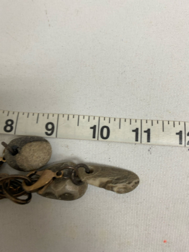 Bronze Gray/Tan Charms Necklace