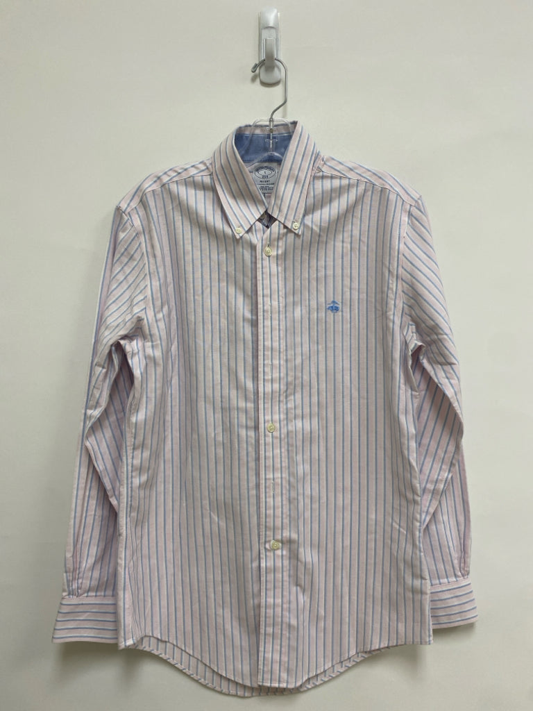 Brooks Brothers Size S Pink/White Blue Stripes Button Up Men&