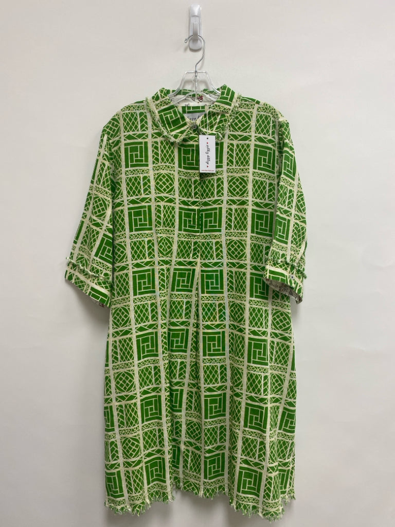 NWT Size XL Green Yellow/White Print Ladies Dress