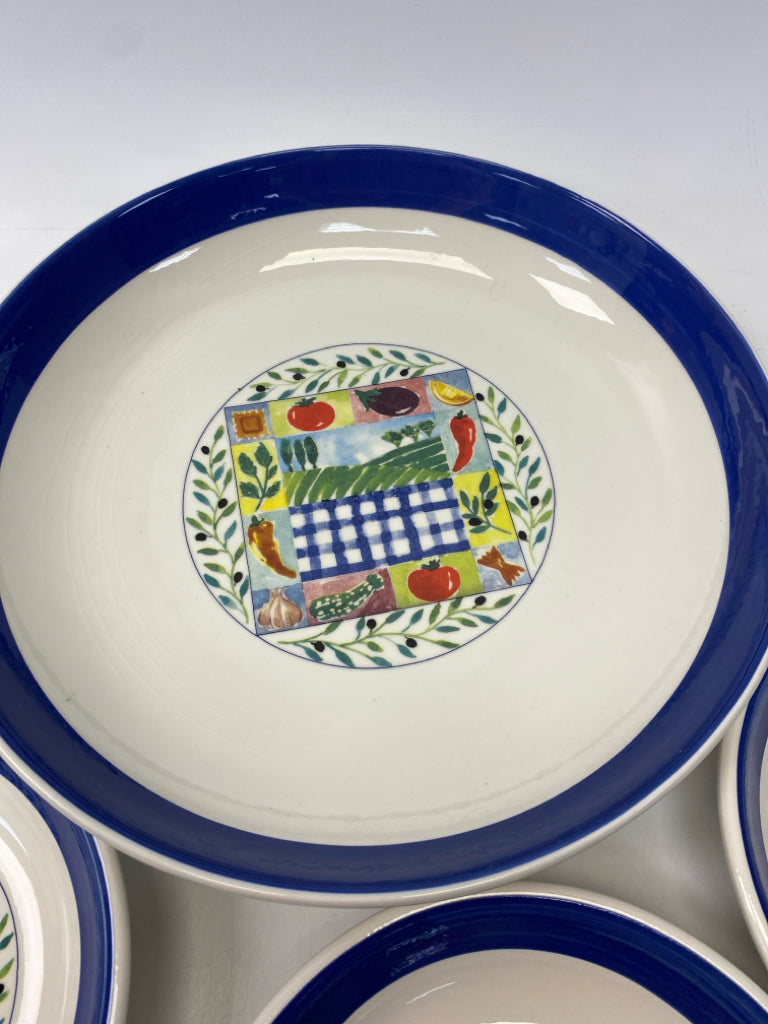 Blue/White Multi Color Vegetables Ceramic Bowl(s)