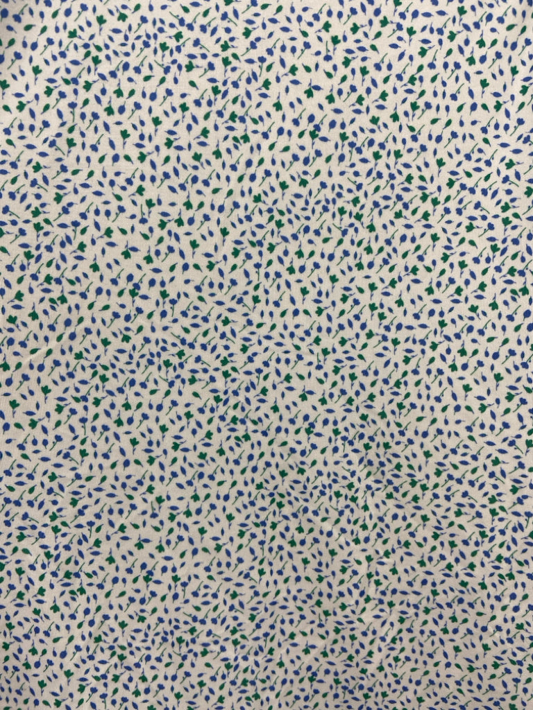 Roundtree &amp; Yorke Size 3X White Blue/Green Print Polo Men&