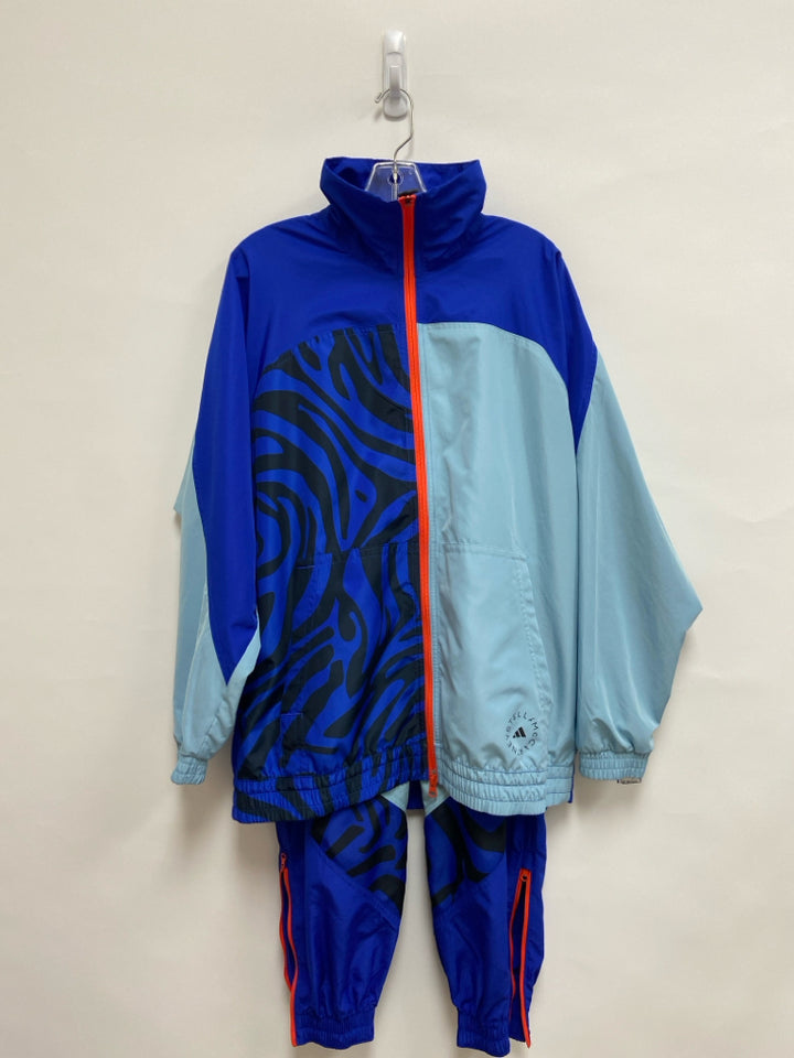 Adidas Size S Royal Blue Blue/Black Zebra Print Athletic 2pc
