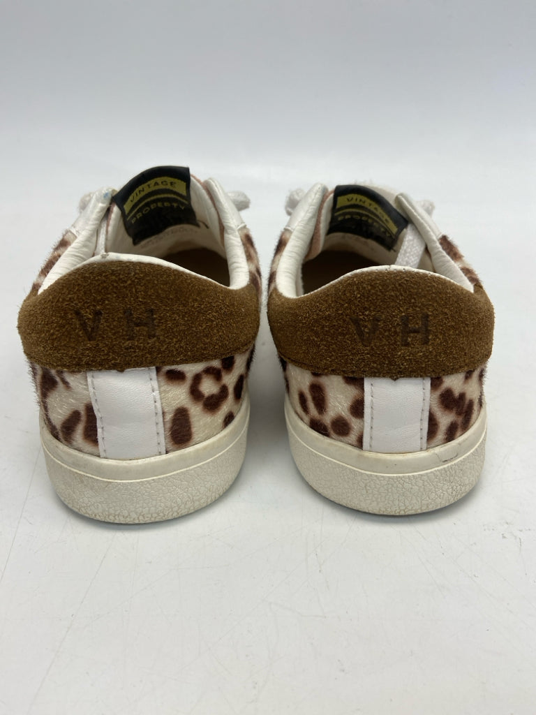 Vintage Havana  Size 6 White/Brown Pink Animal Print Sneakers