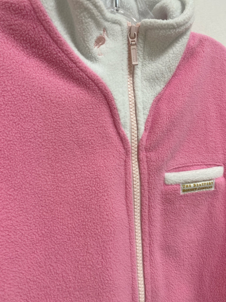 Beaufort Bonnet Co. SIZE 12 Pink White Trimmed Fleece Girl&