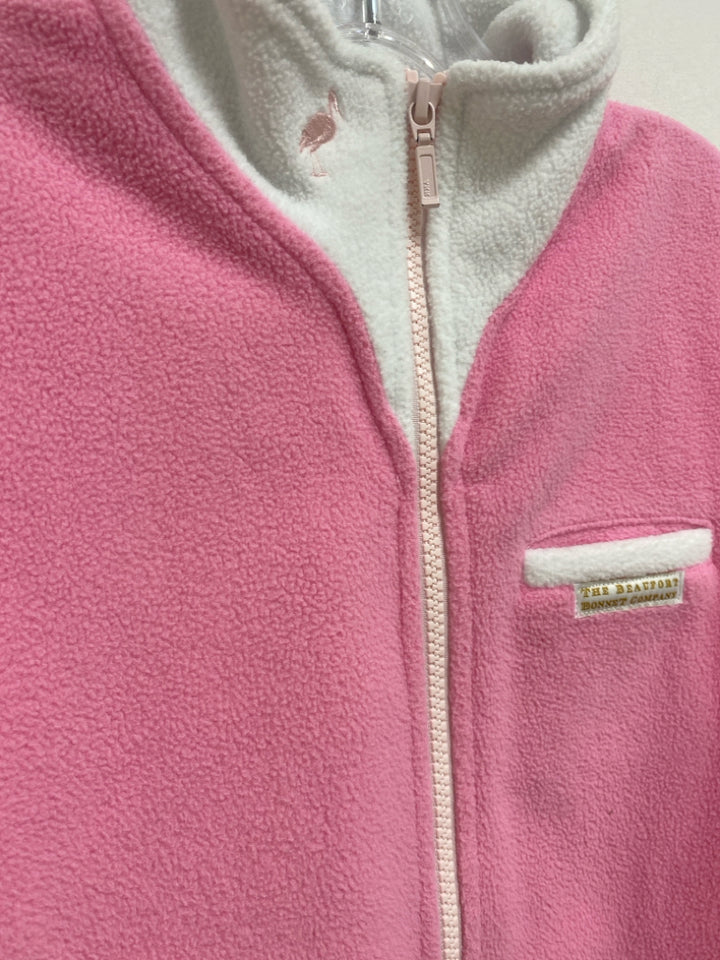 Beaufort Bonnet Co. SIZE 12 Pink White Trimmed Fleece Girl&