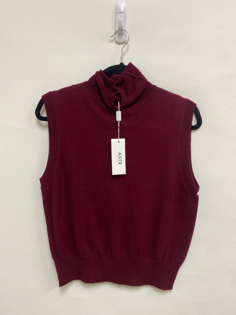 NWT ASTR Size M Maroon Turtleneck Ladies Sweater Vest