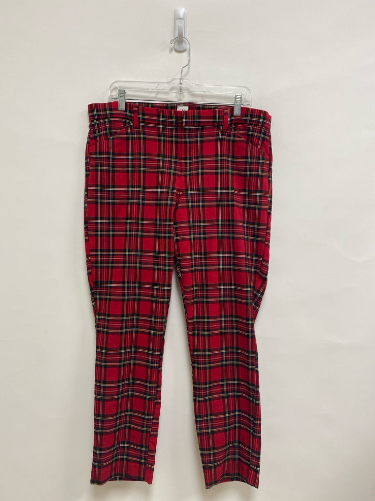 Gap Size 16 Red Black/Yellow Plaid Plus Size Pants
