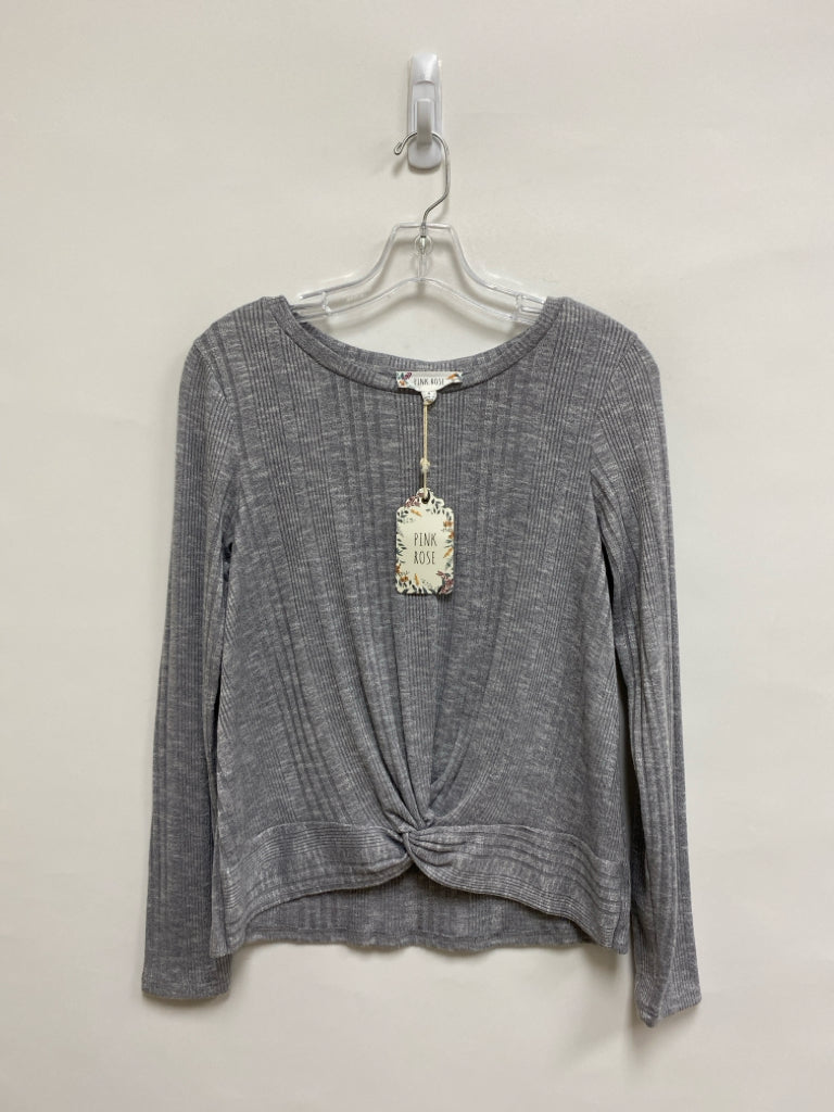 NWT Pink Rose Size M Gray Ladies Top