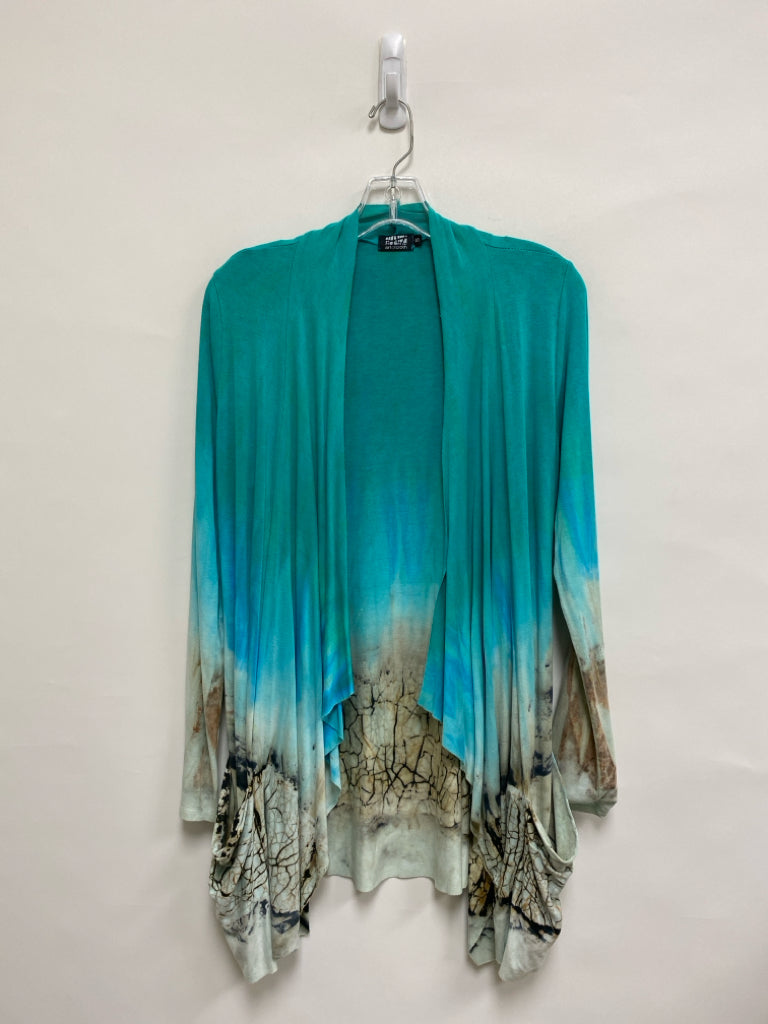 Art of Cloth Size S Teal Green Tie Dye Drape Ladies Jacket