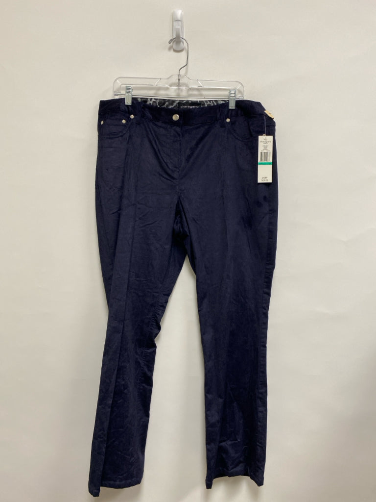 NWT Sharagano  SIZE  16 Dark Navy Corduroy Plus Size Pants