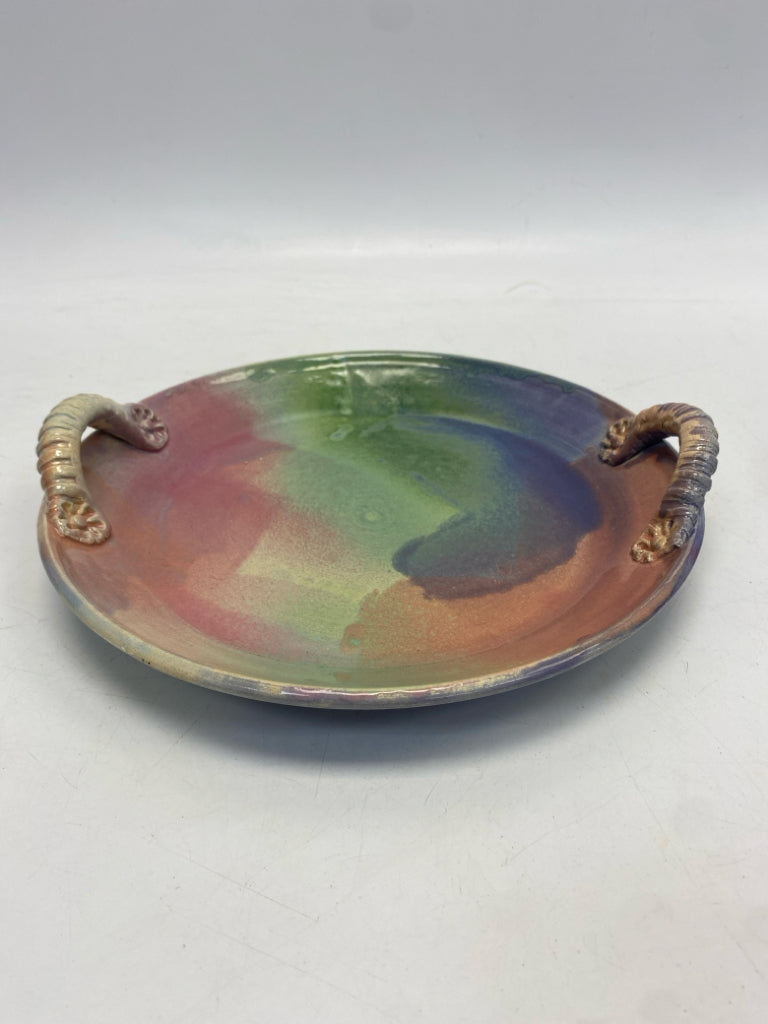 Pink/Green Purple/Peach Splashes Pottery