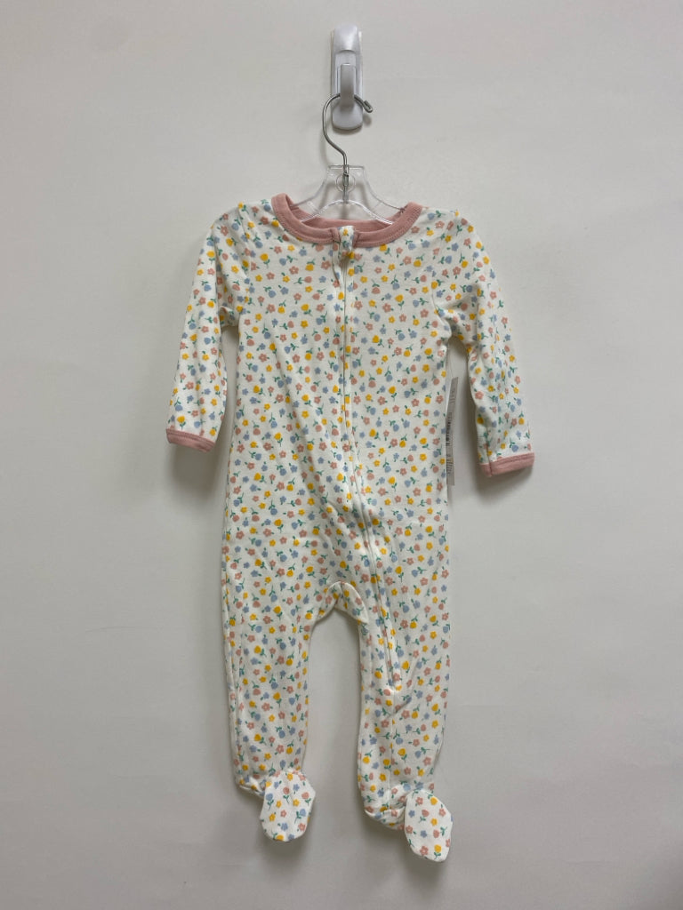 NWT SIZE 6-9M White Blue/Pink Flowers Girl&