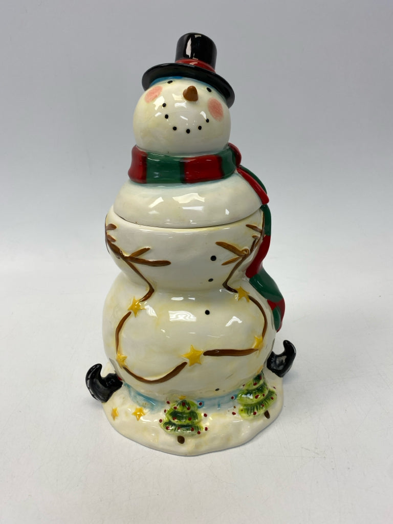 Cream Red/Green Snowman Christmas