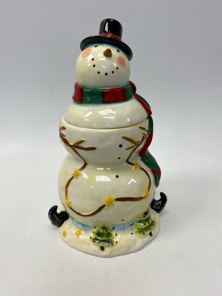Cream Red/Green Snowman Christmas