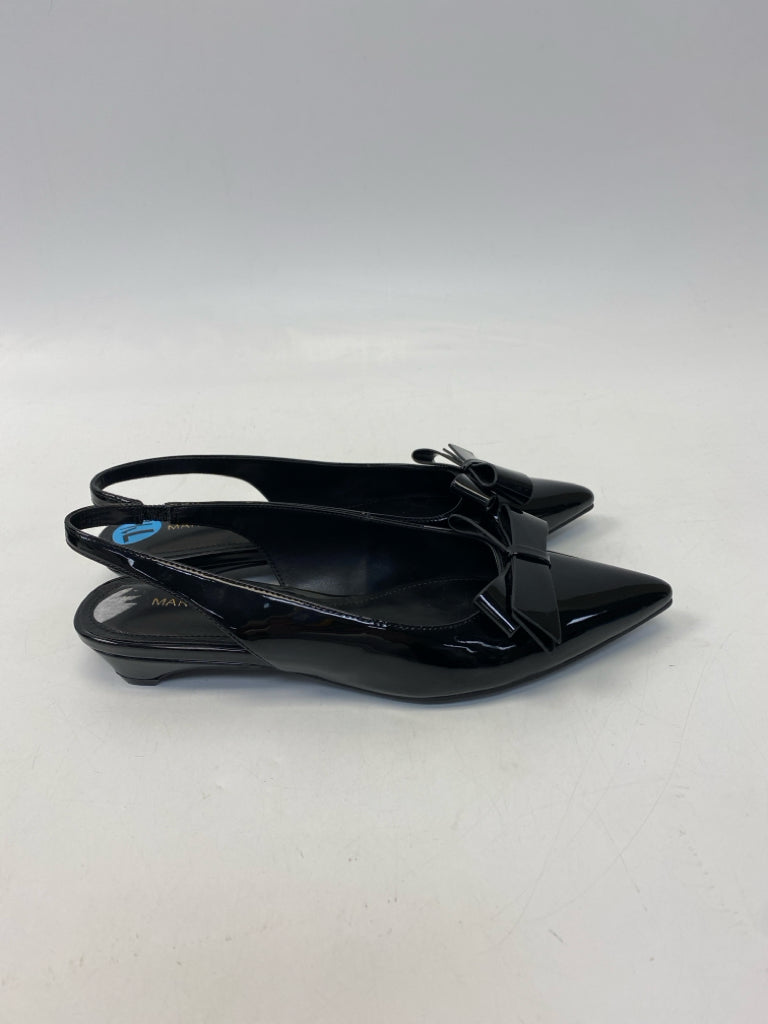Eileen Fisher  Size 7.5 Black Bow(s) Patent Flats