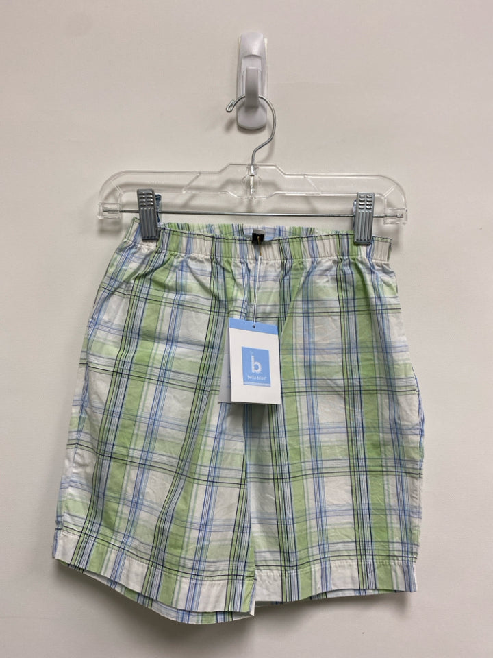 NWT Bella Bliss SIZE 6 White/Green Blue Plaid Pull-on Boy&