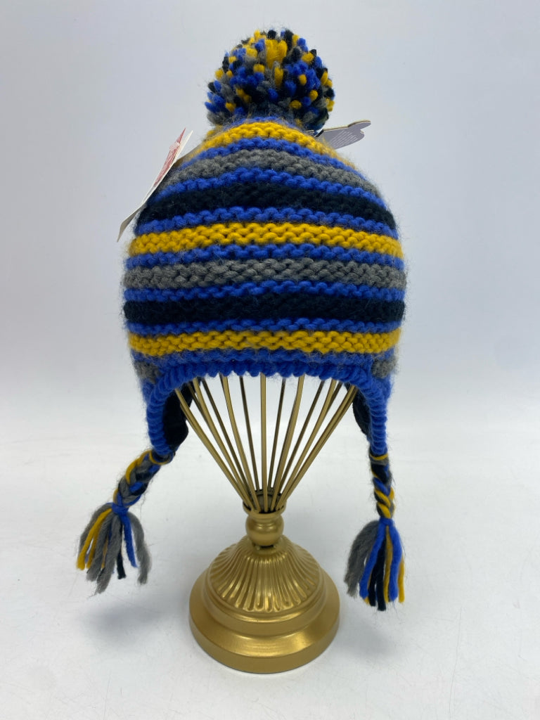 NWT Turtle Fur One Size Blue Gold/Black Stripe Boy&
