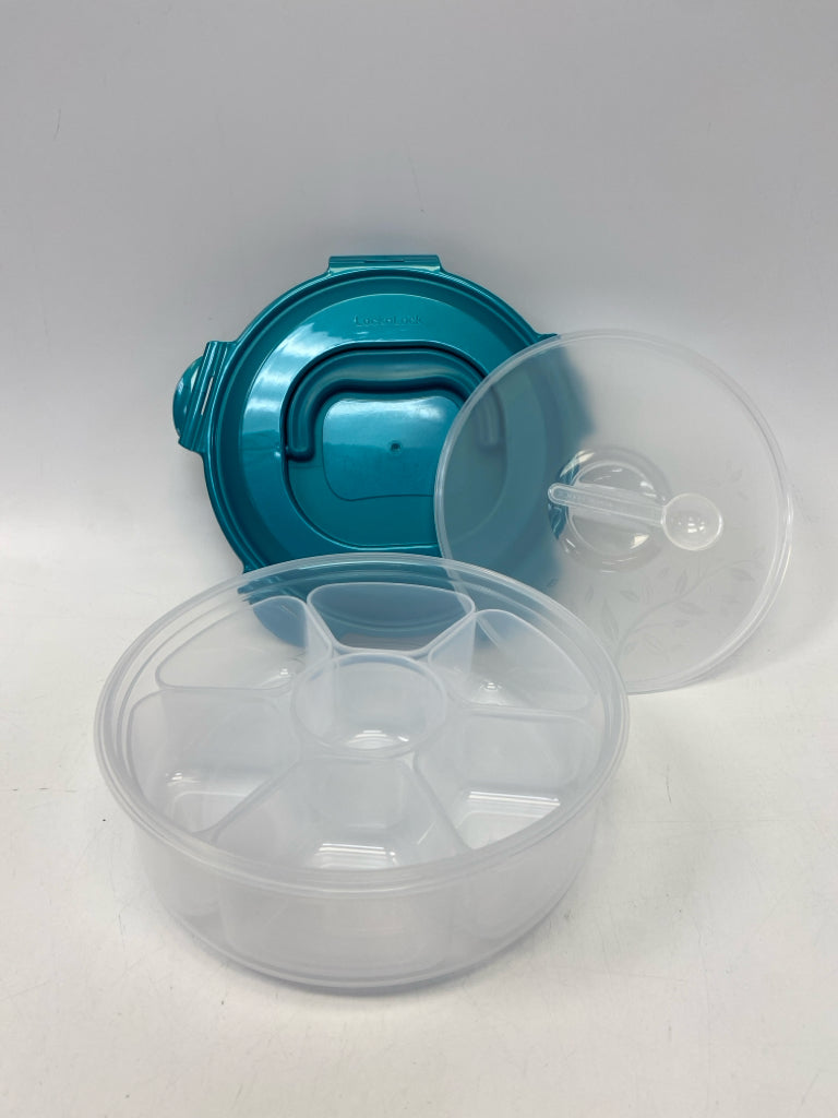 Lock &amp; Lock Turquoise Clear Storage Container
