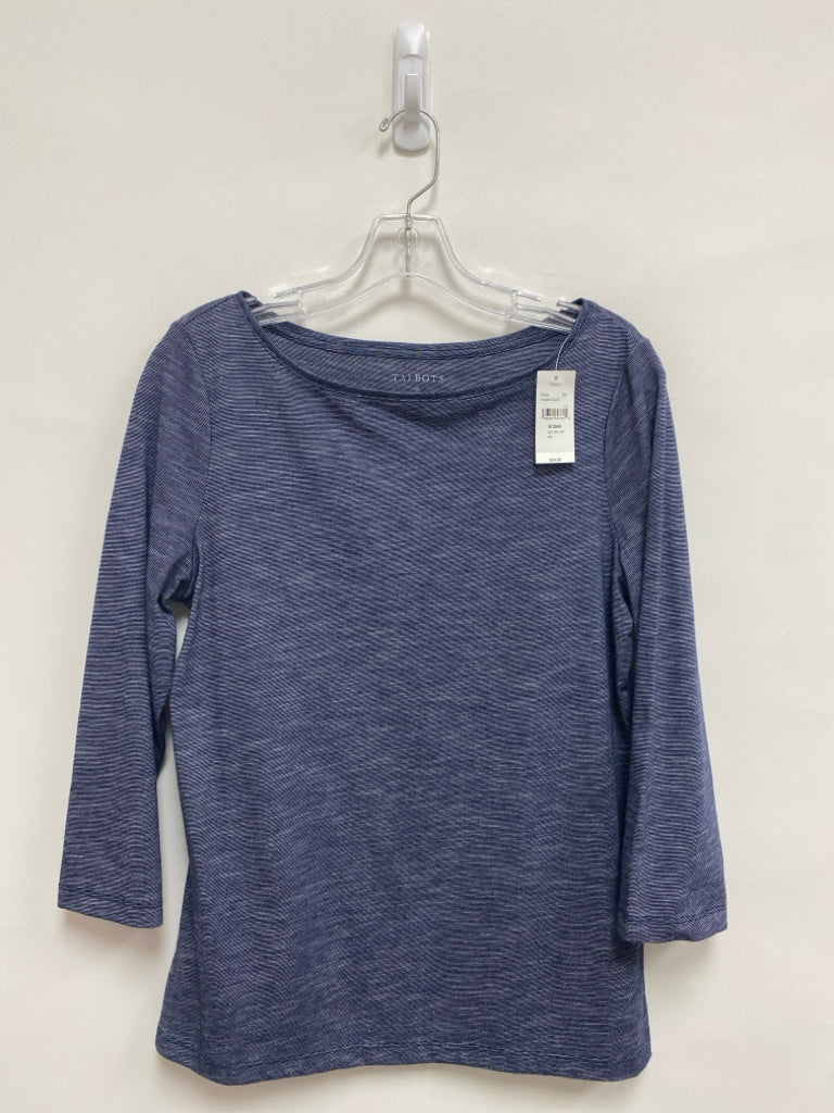 NWT Talbots Size M Navy White Streaked Ladies Top