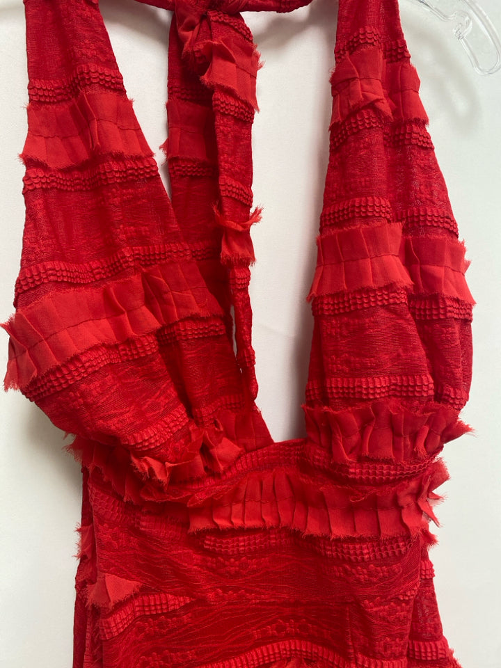 Akira Size L Raisin Ruffles Sleeveless Ladies Dress