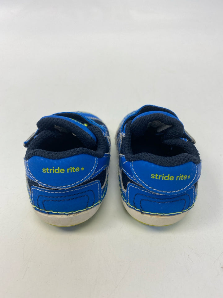 Stride Rite SIZE 3 Royal Blue Neon Yellow Boy&