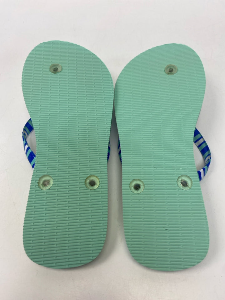 NWOT Vera Bradley  Size 7/8 Blue Aqua/White Stripe(s) Sandals
