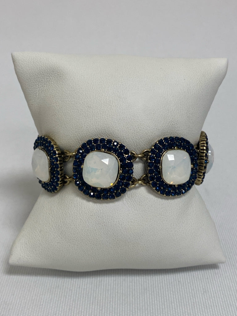 NWT Belle B. Mischka Navy/Blue Gold Color Jeweled Bracelet
