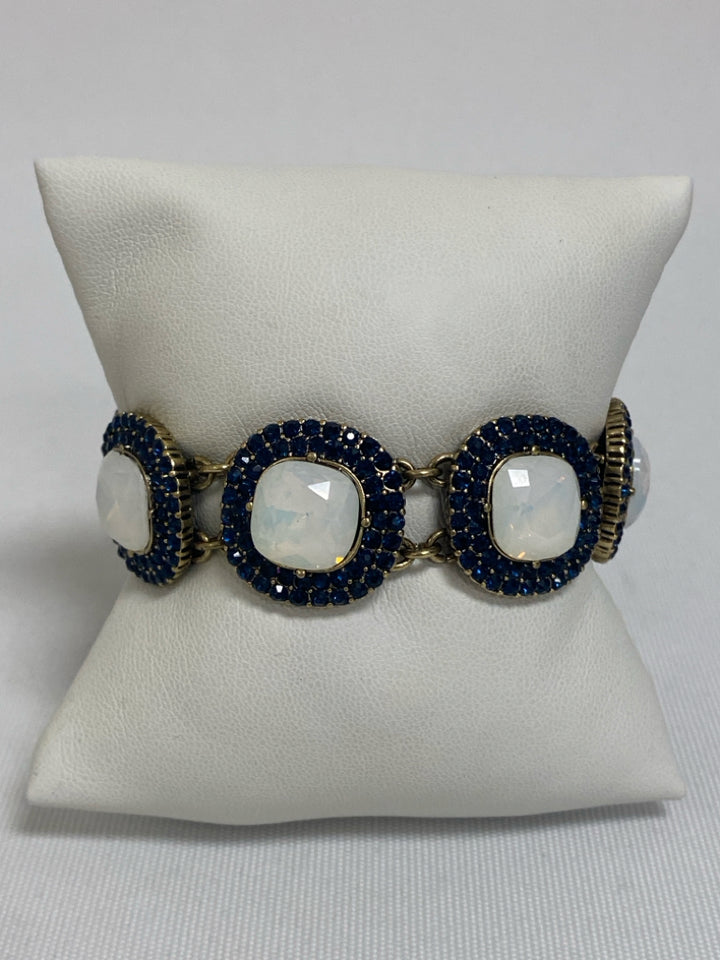 NWT Belle B. Mischka Navy/Blue Gold Color Jeweled Bracelet