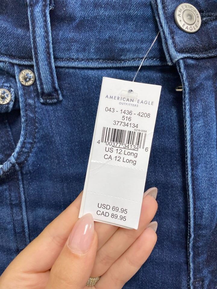 NWT American Eagle Size 12 Blue Denim Ladies Jeans
