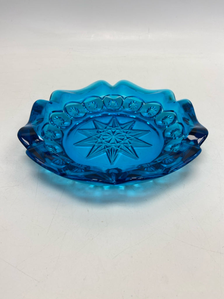 Royal Blue Moon/Stars Glass Ashtray