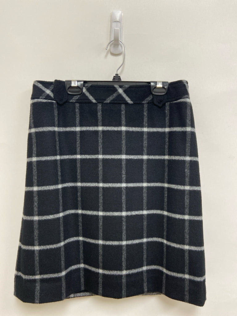 Talbots Size 4 Black Gray Windowpane Wool Blend Ladies Skirt