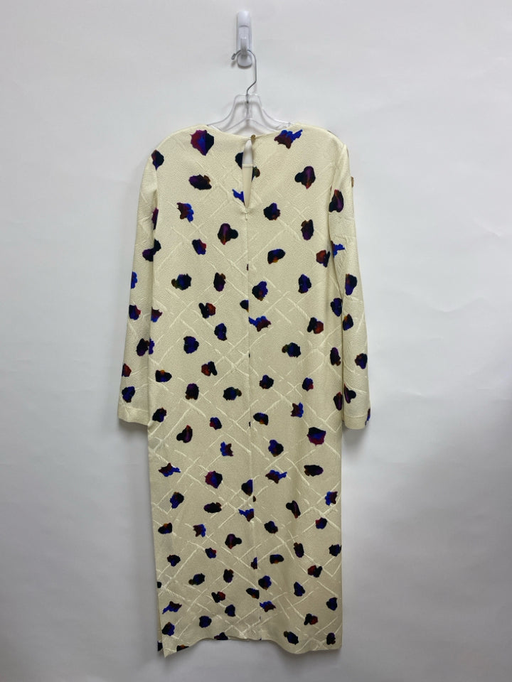 Size 10 Cream Purple/Multi Shapes Maxi Ladies Dress