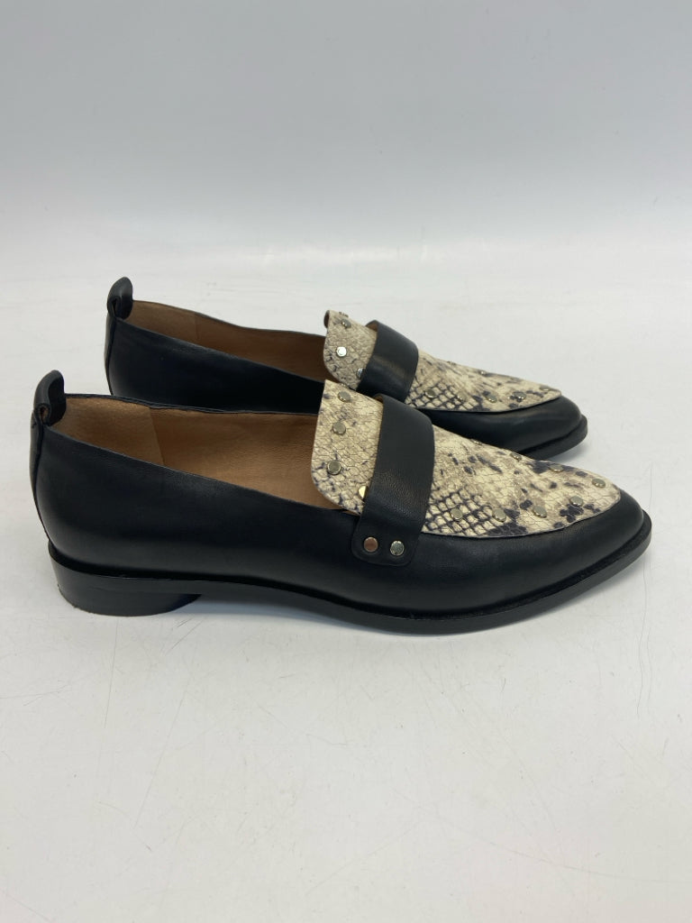 Joie  Size 38.5 Cream/Black Snakeprint Flats