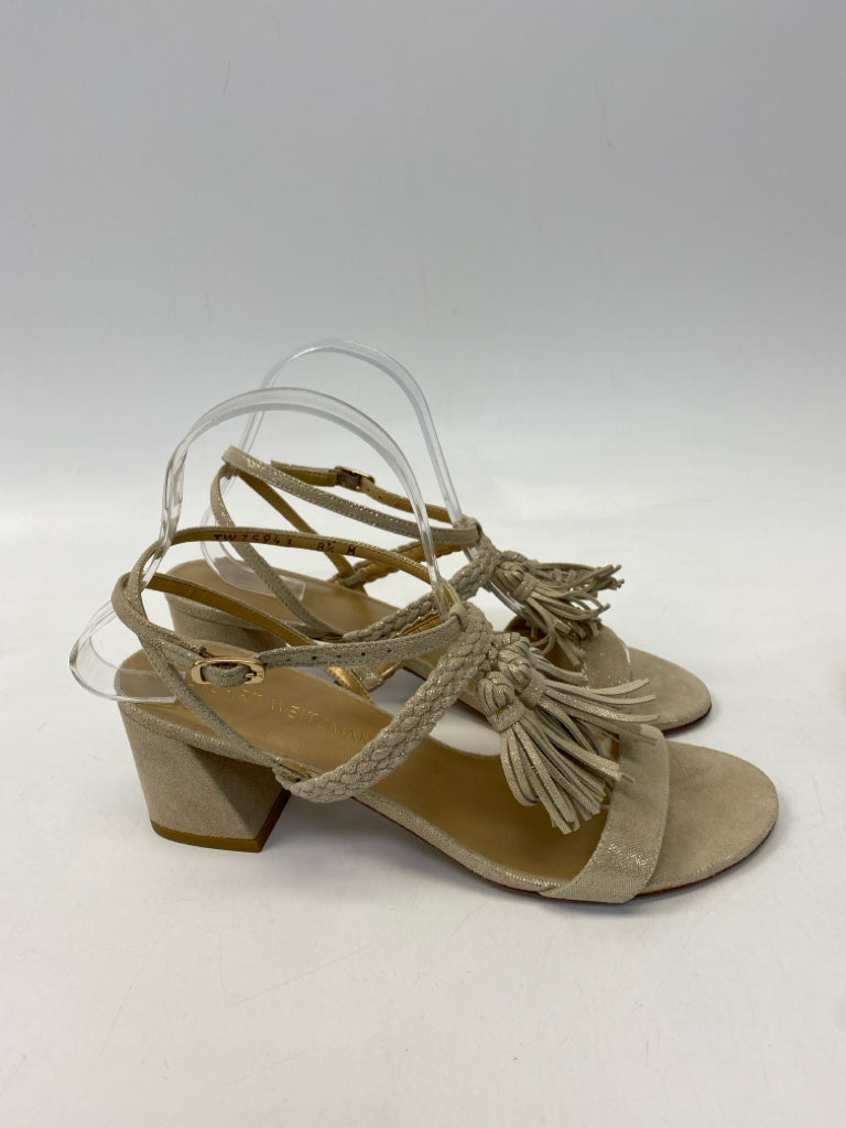 Stuart Weitzman  Size 8.5 Cream Shimmery Sandals