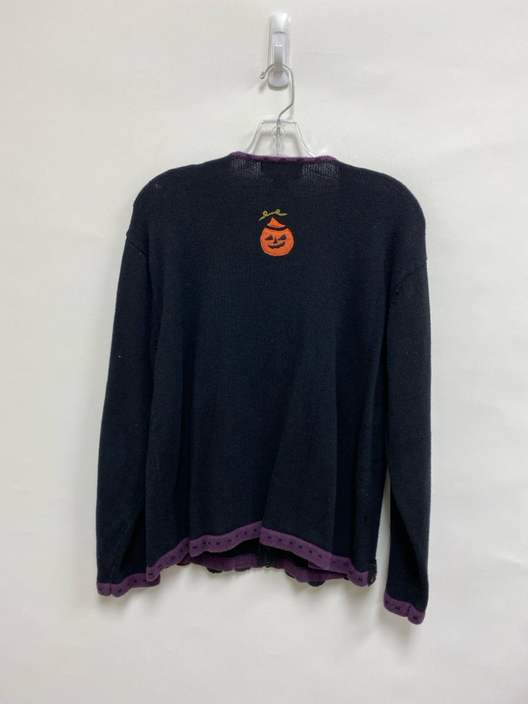 Size L Black Purple/Orange Halloween Ladies Sweater
