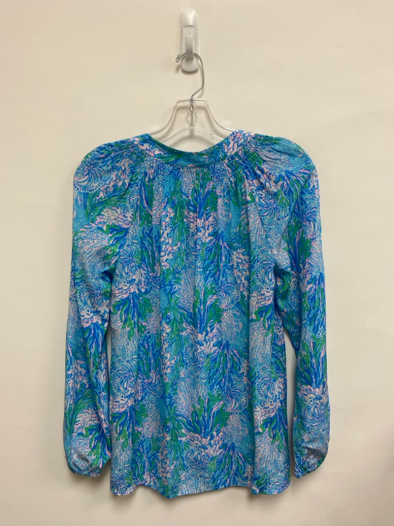 NWT LILLY PULITZER Size XS Blue White/Green Ladies Top