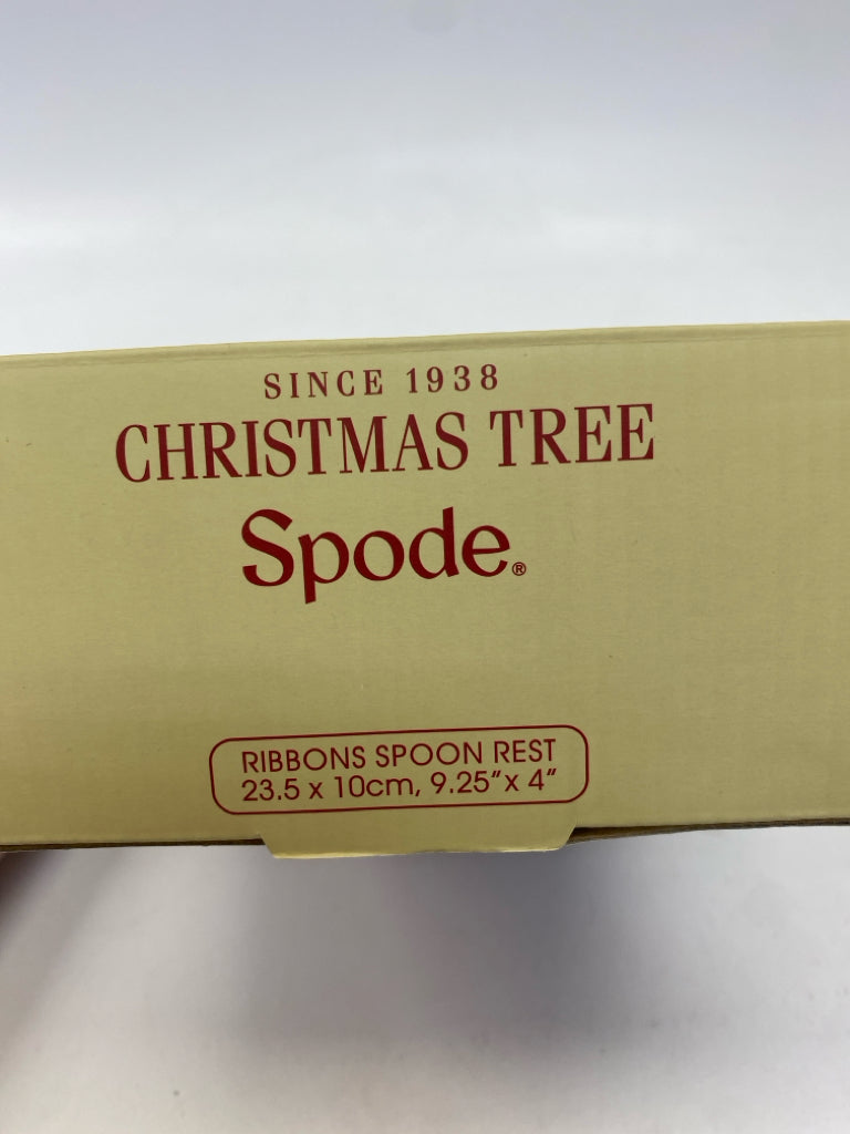 NEW/BOX Spode Cream Red Ribbons Christmas