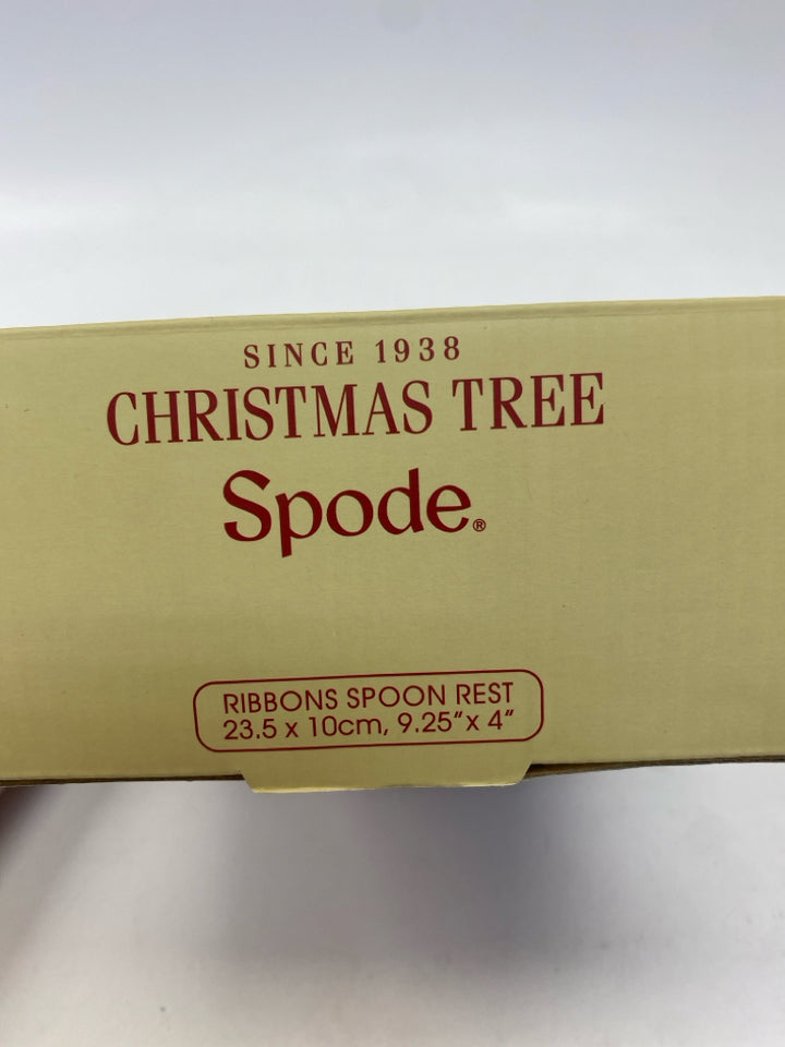 NEW/BOX Spode Cream Red Ribbons Christmas