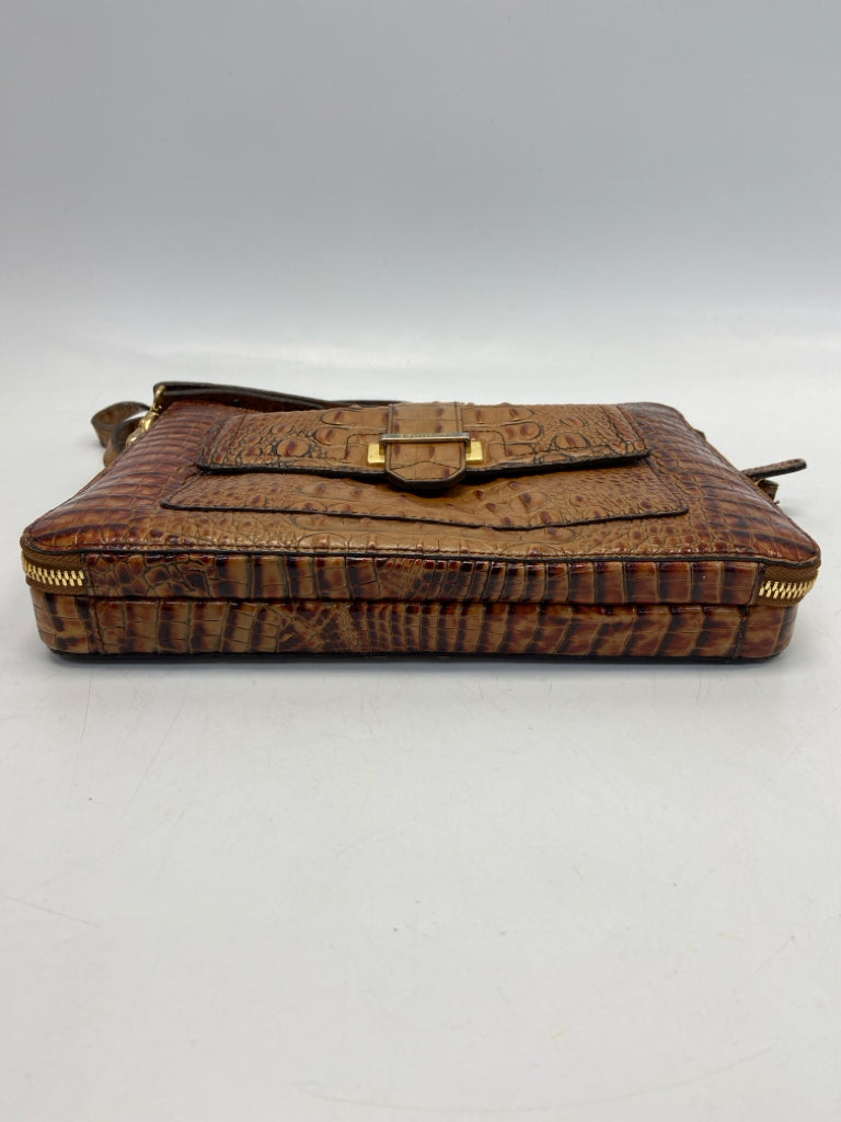 Brahmin Brown Embossed Leather Crossbody