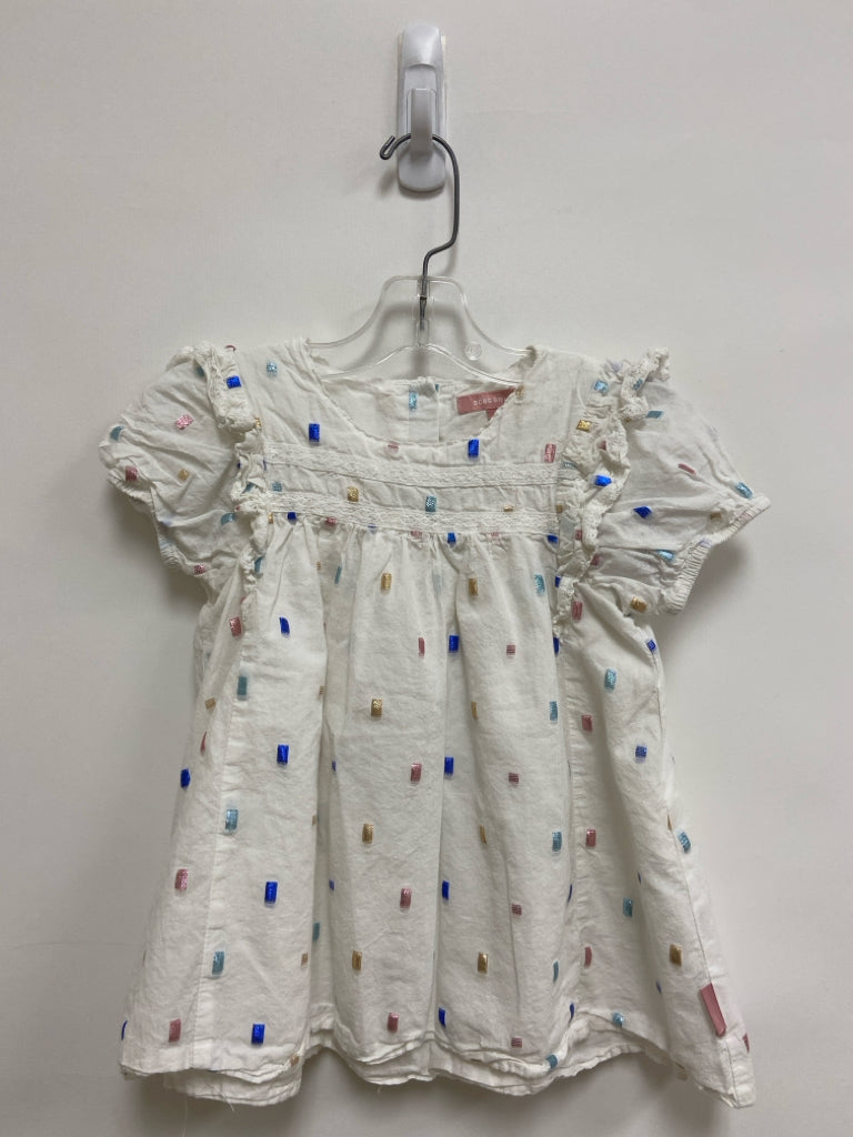 BCBG SIZE 6 White Multi Color Shapes Girl&