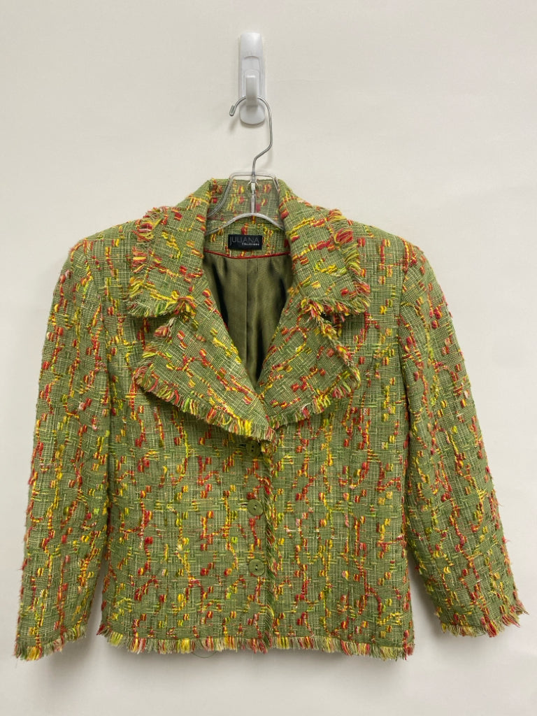 Juliana Size 4 Green Red/Yellow Woven Ladies Jacket