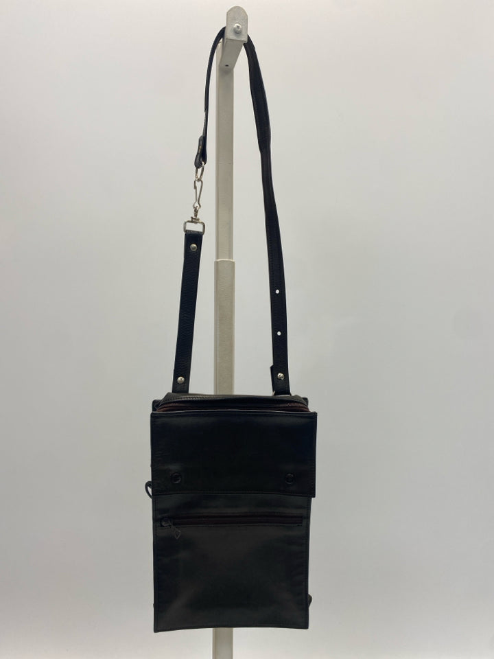 Vintage Paris Longaberger France Dark Brown Leather Handbag