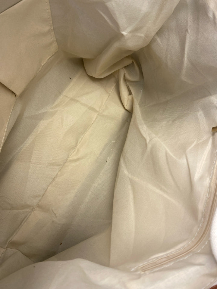 Cream Brown Canvas Handbag