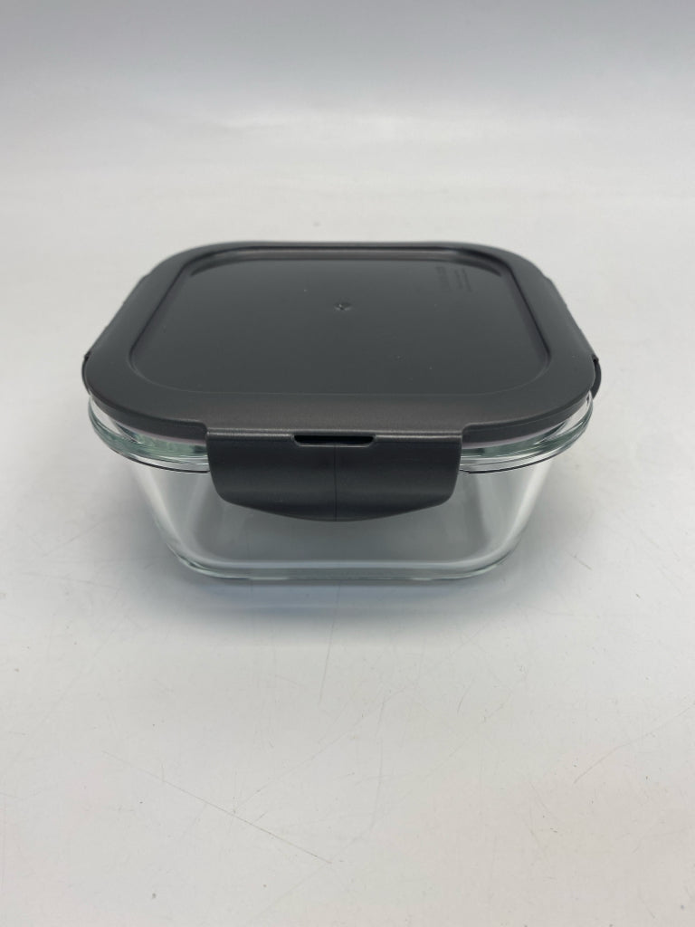 Lock &amp; Lock Gray Clear Glass Storage Container
